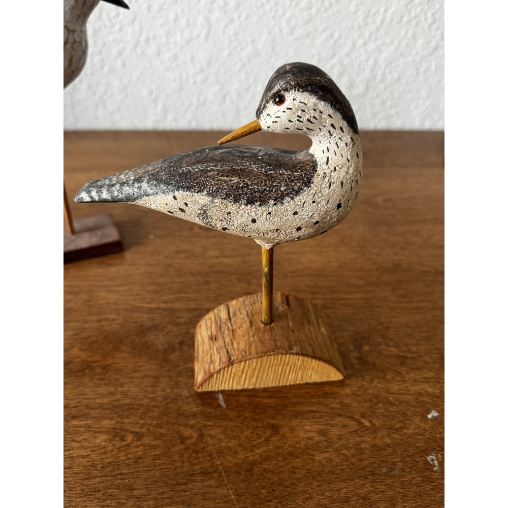 Vintage Wooden Shore Birds With Glass Eyes Lot Of 3 - Picture 6 of 16